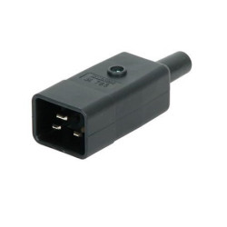 CONECTOR MACHO IEC C20 RECTO