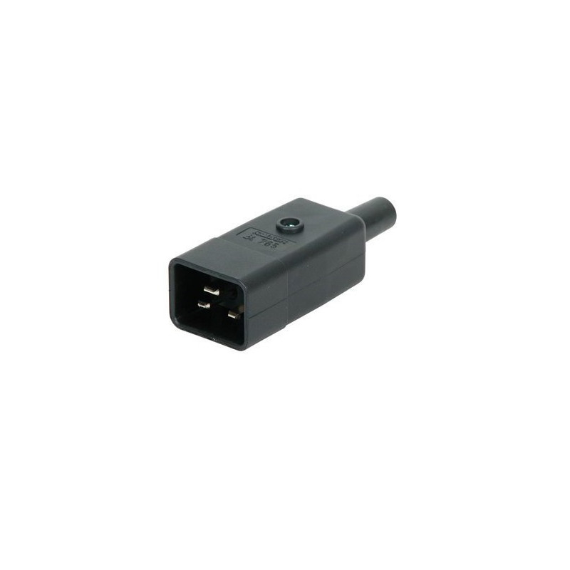 CONECTOR MACHO IEC C20 RECTO