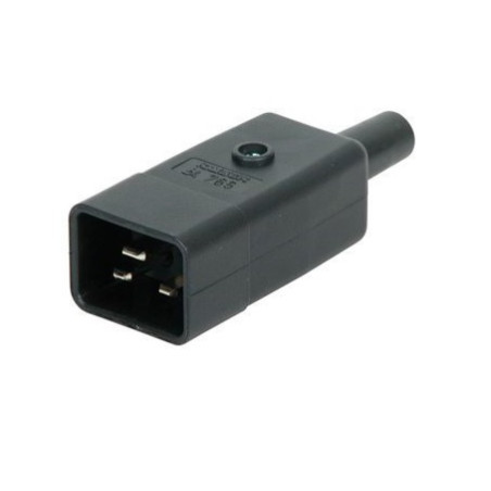CONECTOR MACHO IEC C20 RECTO