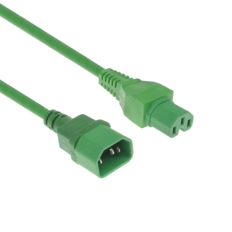 CABLE DE ALIMENTACION  VERDE C14 M - C15 H 2 MTS