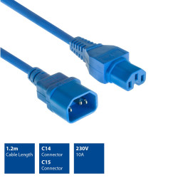 CABLE DE ALIMENTACION CPU C14 M - C15 H 1.2m AZUL