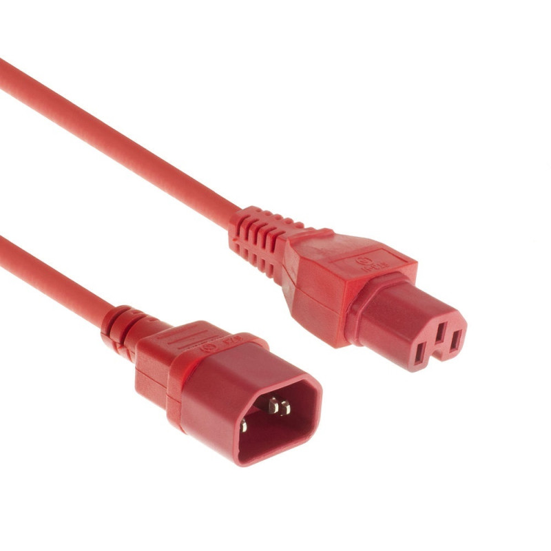 CABLE DE ALIMENTACION CPU C14 M - C15 H 2m ROJO