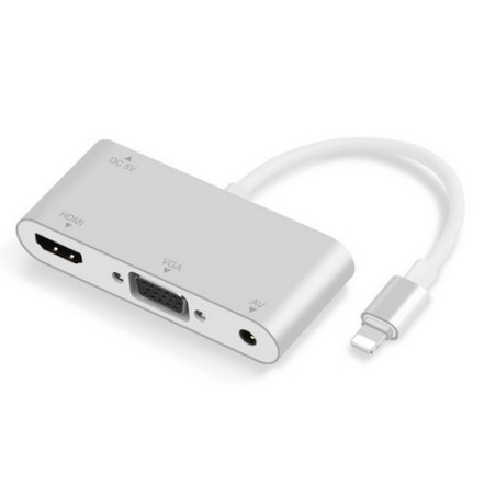 CONVERSOR  DE VIDEO LIGHTNING - HDMI + VGA + JACK