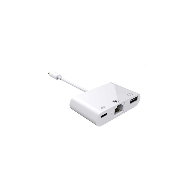 CONVERSOR LIGHTNING - RJ45 + USB 2.0 + LIGHTNING H