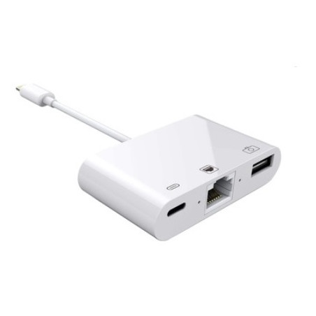 CONVERSOR LIGHTNING - RJ45 + USB 2.0 + LIGHTNING H