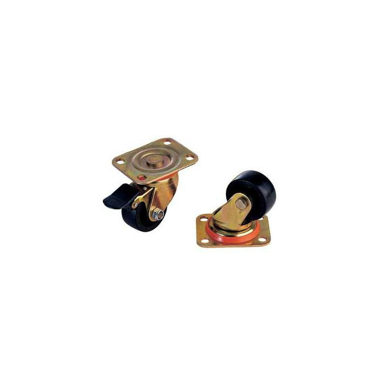 PACK 4 RUEDAS RACK 19´´ 2 + 2 CON FRENO