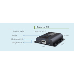 VIDEO EXTEN HDMI (1 x RJ45) 120Mts HDbitD + IR REC