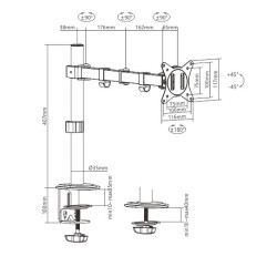 SOPORTE MONITOR LCD MESA 1 MON. HORZ. ARTIC.17-32"