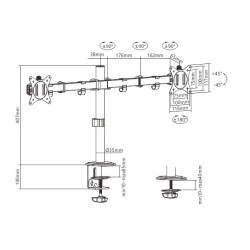 SOPORTE MONITOR LCD MESA 2 MON. HORZ. ARTIC.17-32"