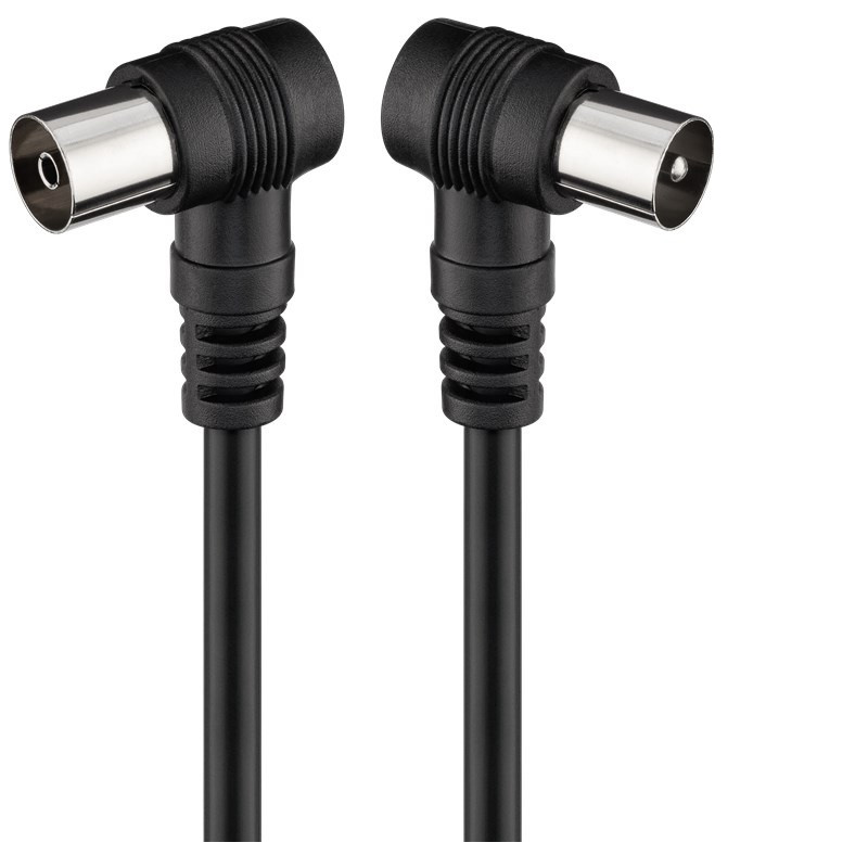 CABLE ANTENA TV 1.5Mts M - H 75Ohm. 2X 90º NEGRO