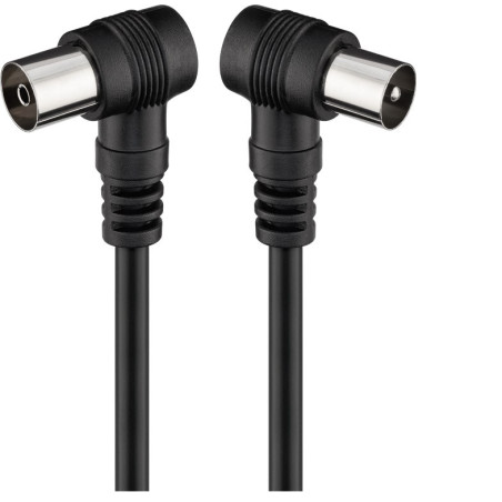 CABLE ANTENA TV 1.5Mts M - H 75Ohm. 2X 90º NEGRO