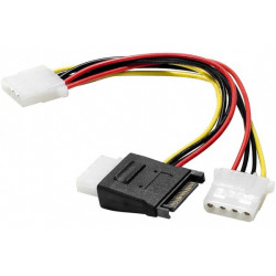 CABLE ALIMENTACION HD 1 SATA M - 3 MOLEX H  0.15M