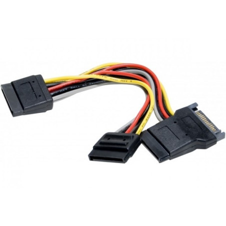 CABLE ALIMENTACION HD 1 SATA MACHO-3 HEMBRAS 0.30m