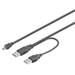 CABLE USB 2.0 TIPO ´´Y´´ 2 X A (M) - 1 X A (M)