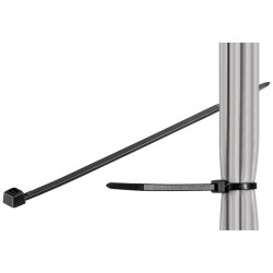 BRIDAS NEGRAS 100 x 2.5mm. U.V, 100 UNIDADES.