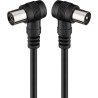 CABLE ANTENA TV 2.5Mts M - H 75Ohm. 2X 90º NEGRO