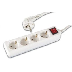 REGLETA 4 TOMAS SCHUKO CON INTERRUPTOR 1.5m