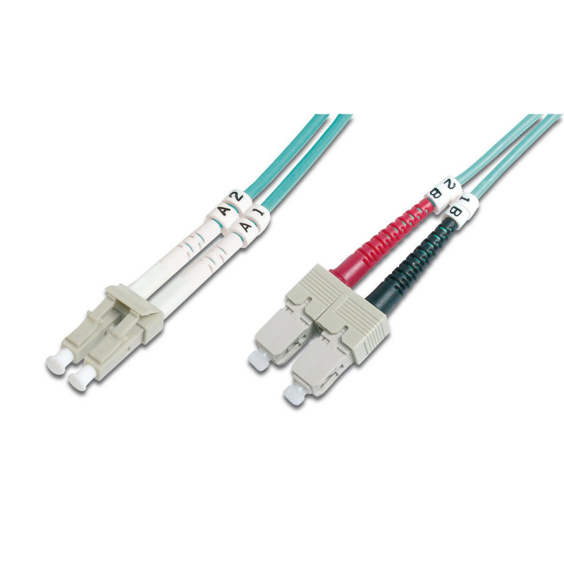 CABLE FIBRA DUPLEX MM. 50/125 LC-SC 15m OM3 AQUA