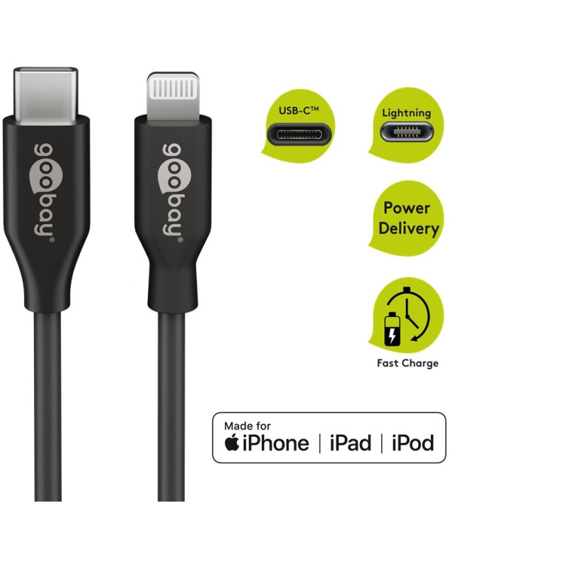 CABLE SINCRONIZACION+CARGA USB-C / LIGHTNING 2m