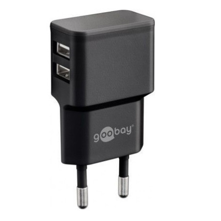 ALIMENTADOR USB-A 12W 5V 2.4A 2 TOMAS USB