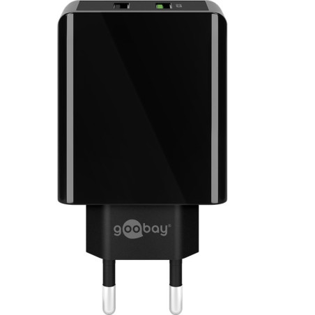 ALIMENTADOR USB-A 28W QC3.0 2 PUERTOS NEGRO