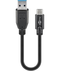 CABLE USB 3.0 USB-C (M) - USB-A (M) 0.15m