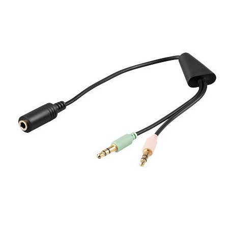 ADAPTADOR AUDIO 1 X JACK 3.5 H TETRAP. - 2 X 3.5 M