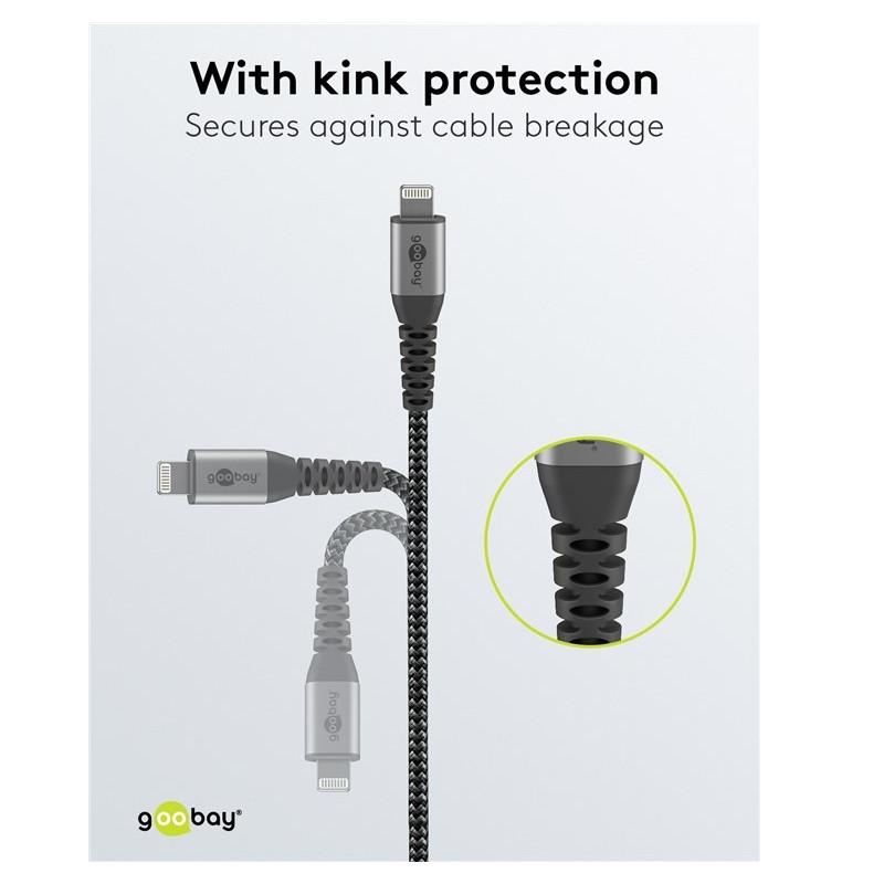 CABLE SINCRONIZACION + CARGA LIGHTNING USB MFi 1M