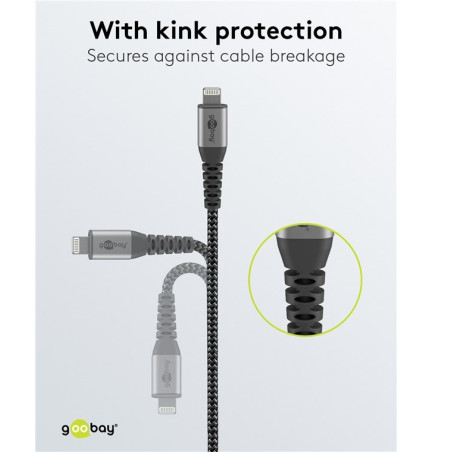 CABLE SINCRONIZACION + CARGA LIGHTNING USB MFi 1M